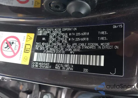 2015 Lexus Nx 200T z USA, uszkodzony, nr VIN JTJBARBZ3F2035180